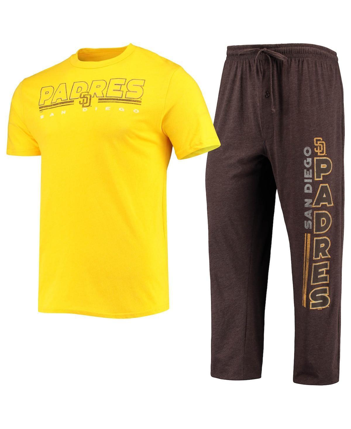 Mens Concepts Sport /Gold San Diego Padres Meter T-Shirt and Pants Sleep Set Product Image