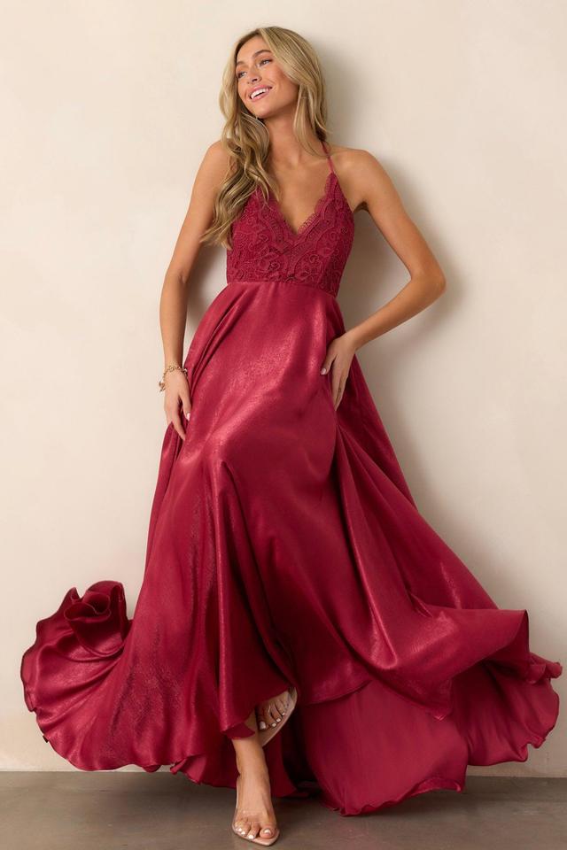 Presence Of Love Cranberry Maxi Dress Product Image