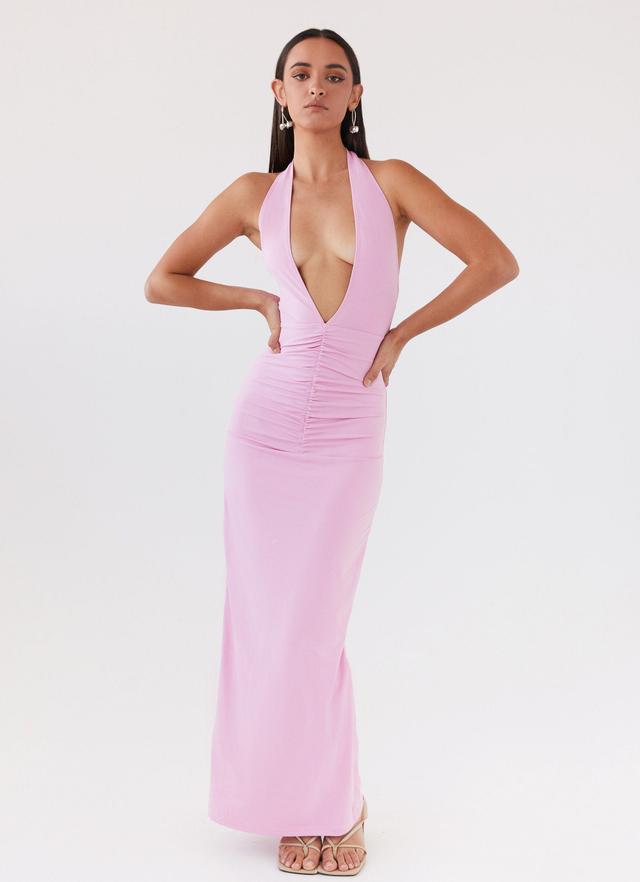 Whisked Away Halterneck Maxi Dress - Pink Product Image