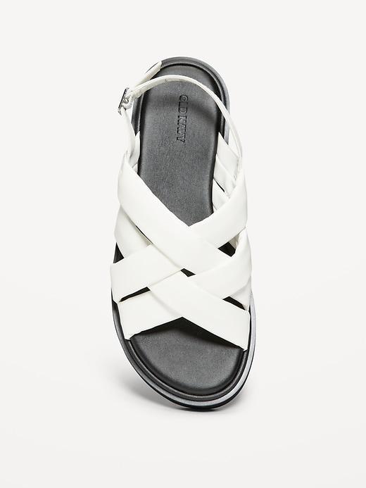 Puffy Cross-Strap Flatform Sandals Product Image