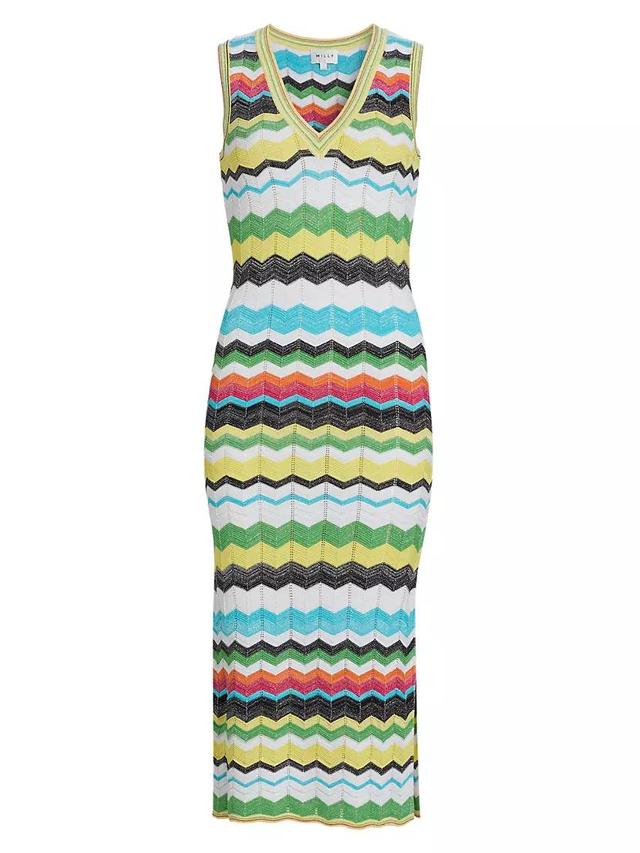 Zigzag Knit Midi-Dress Product Image