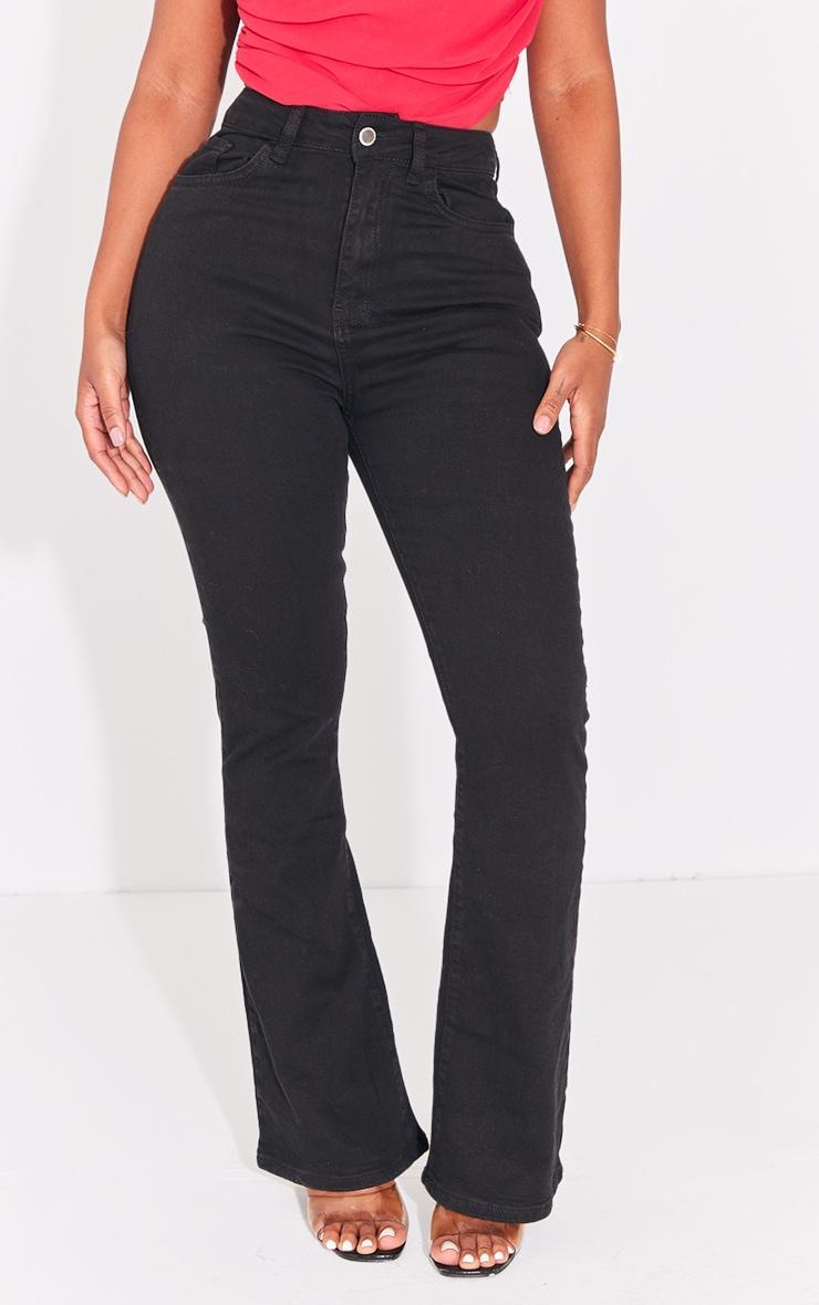 Shape Black Stretch Denim Flared Jeans Product Image