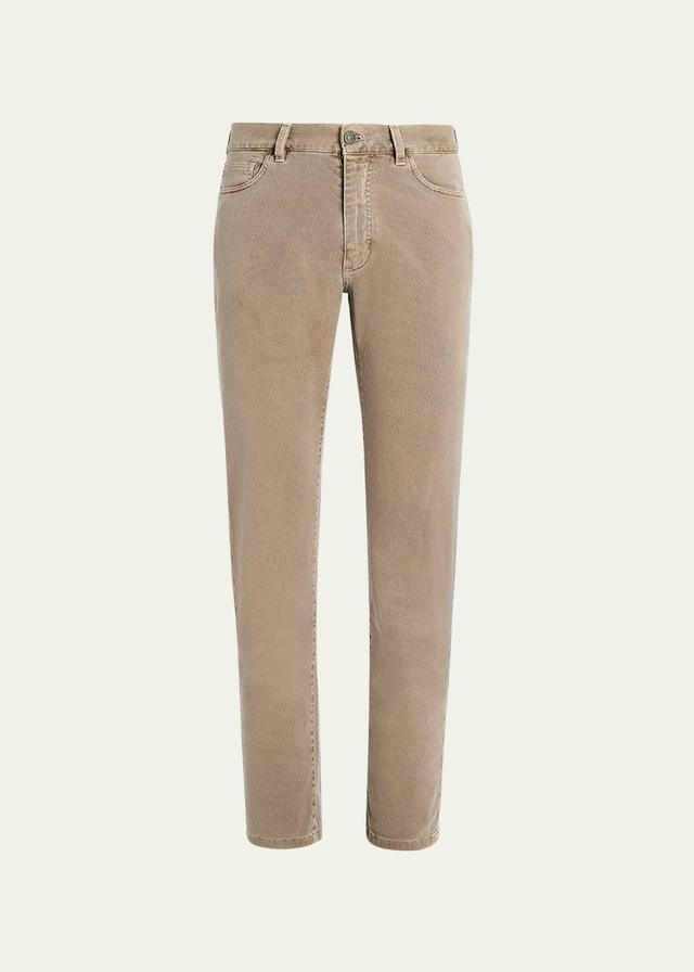 ZEGNA Men's Straight Leg 5-Pocket Pants  - LT BROWN SLD - Size: 38 Product Image