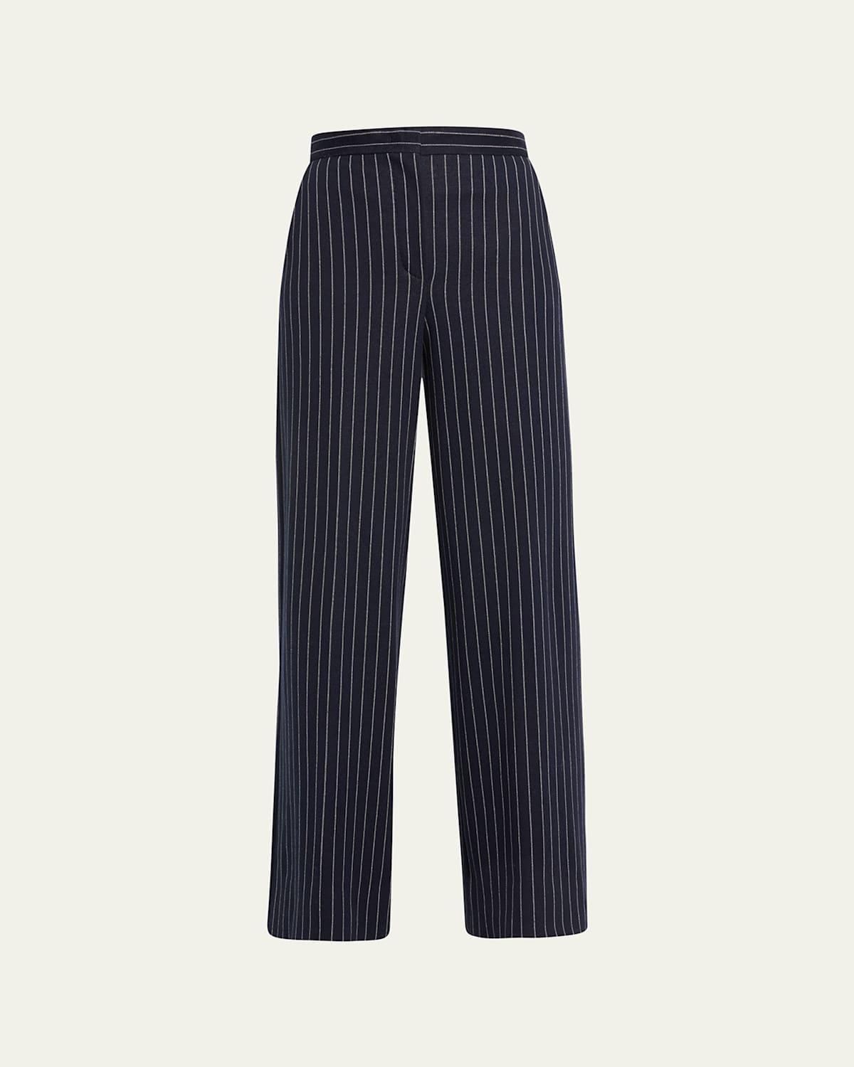 Womens Benito Wide-Leg Pinstripe Pants product image