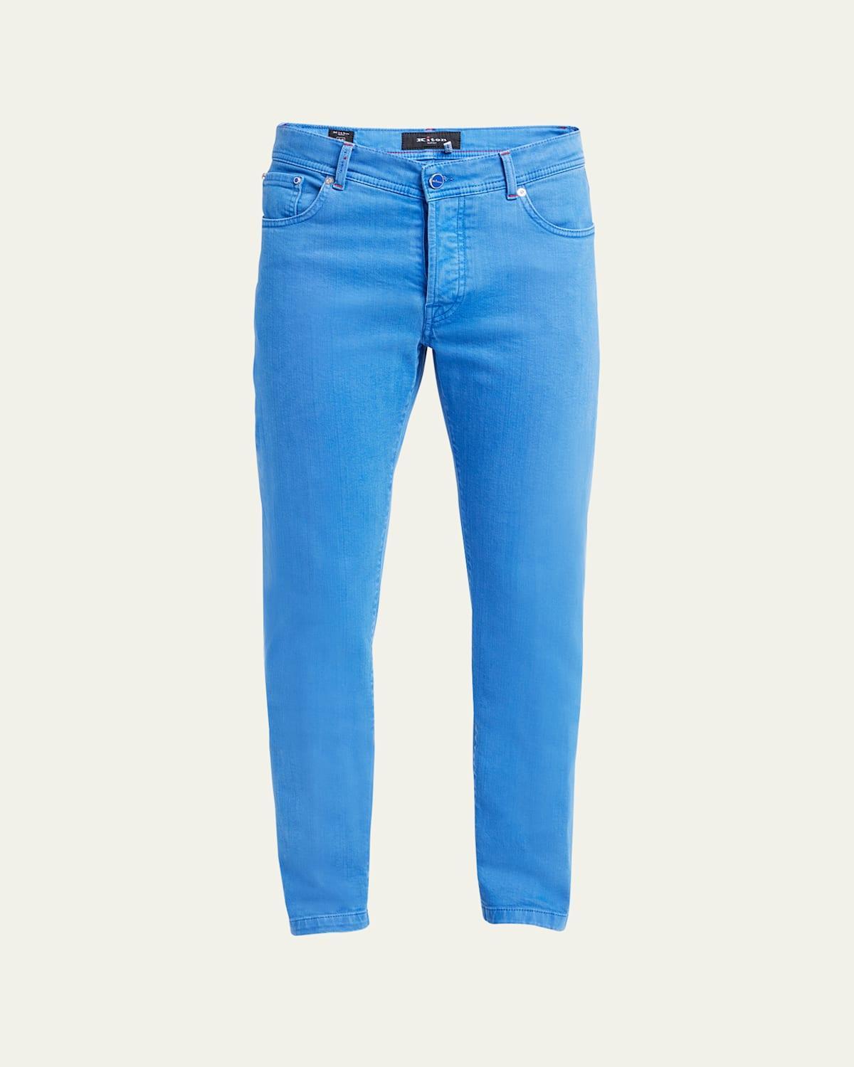 Mens Slim Fit Denim 5-Pocket Pants Product Image