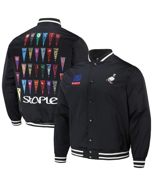 Staple Mens Nba Black All Teams Pennant Woven Full-Snap Jacket Product Image