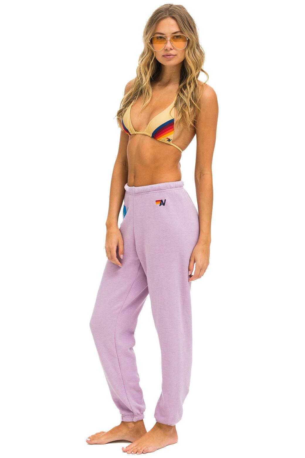 LOGO STITCH SWEATPANTS - MAUVE Female Product Image