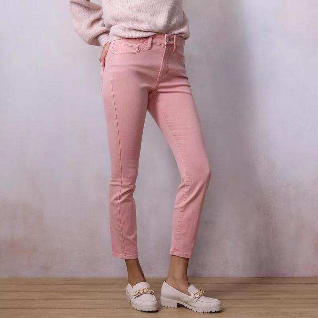 Womens LC Lauren Conrad High-Rise Skinny Ankle Pants Med Pink Product Image