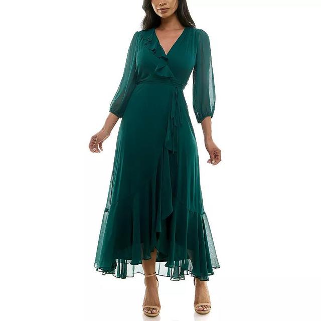 Womens Maison Tara Ruffle Trim Faux-Wrap Maxi Product Image