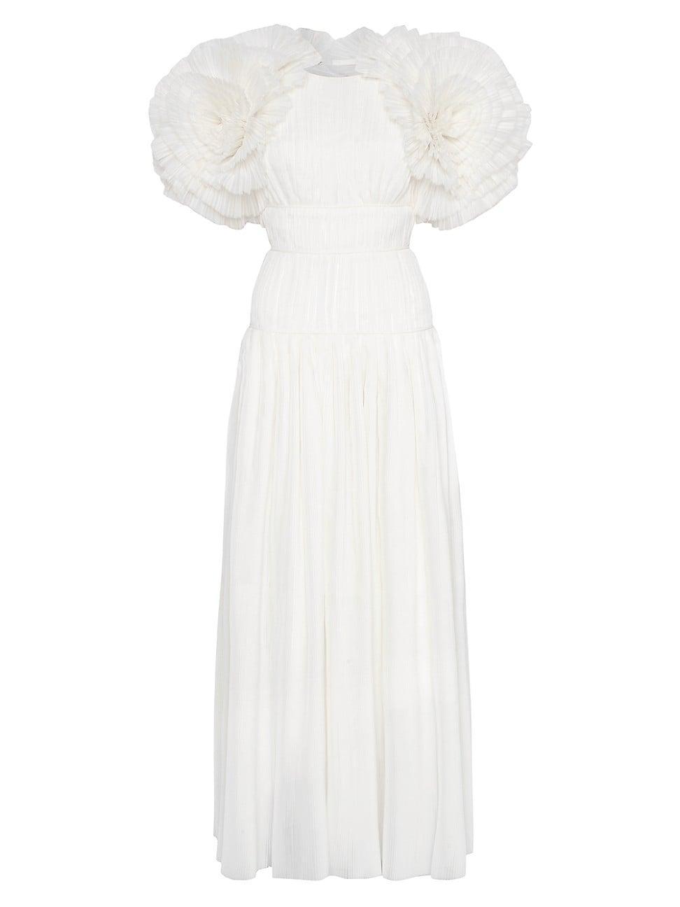 Womens Sculptura Pleated Layered-Sleeve Dress Product Image