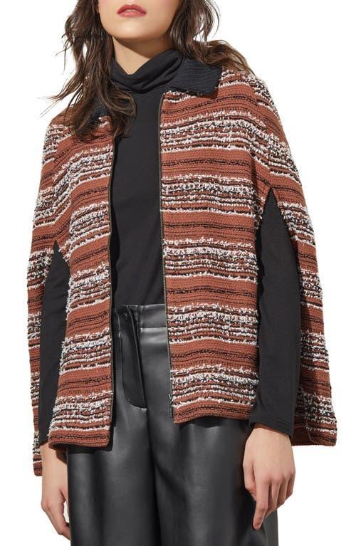 Ming Wang Zip Front Knit Cape Product Image