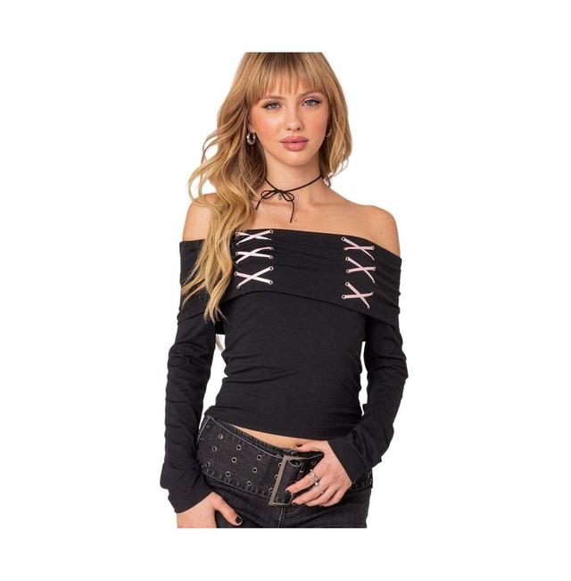 Womens Queen B fold over top Product Image