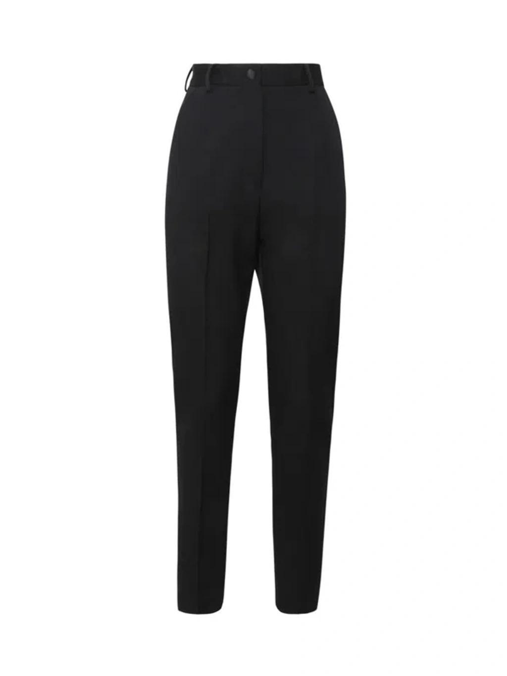 High-waist Gabardine Cigarette Pants In Black Product Image