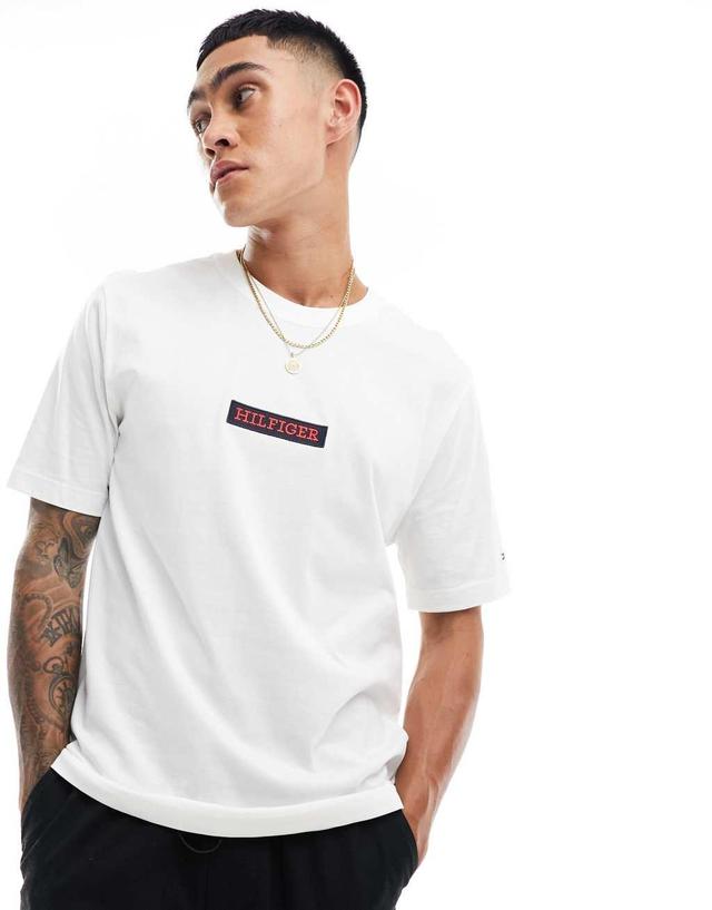 Tommy Hilfiger monotype box T-shirt in white Product Image