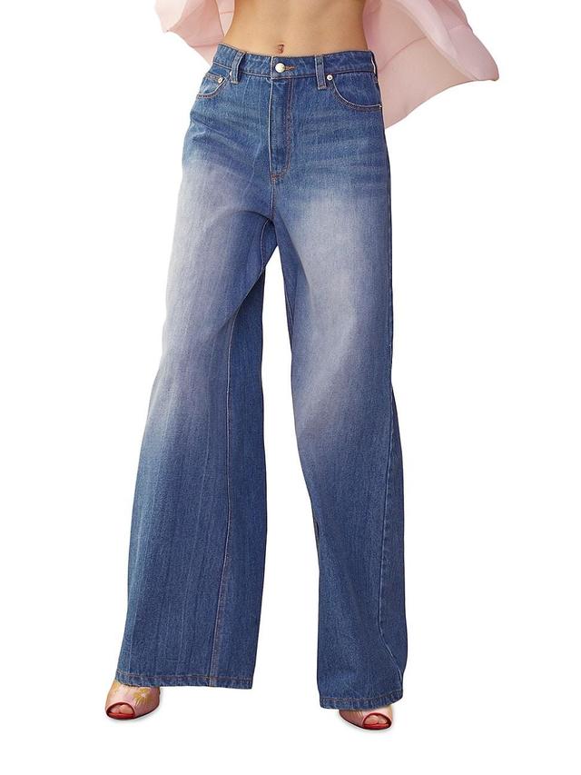 Womens High-Waisted Wide-Leg Jeans Product Image