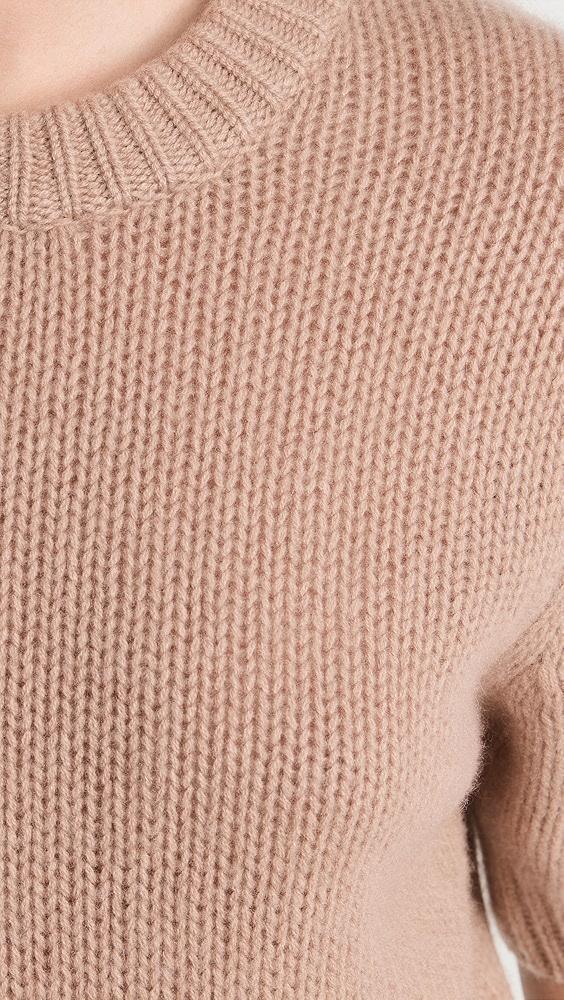 White + Warren Cashmere Featherweight Puff Sleeve Crew Sweater | Shopbop Product Image