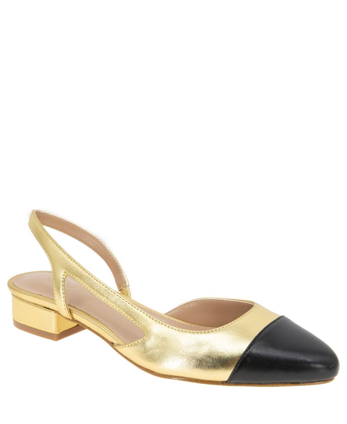 BCBGeneration Womens Tillie Cap Toe Slingback Block Heel Pumps - Dark Gold Product Image