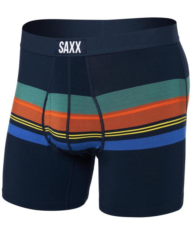 Saxx Mens Ultra Super Soft Relaxed-Fit Moisture-Wicking Stripe Boxer Briefs Product Image