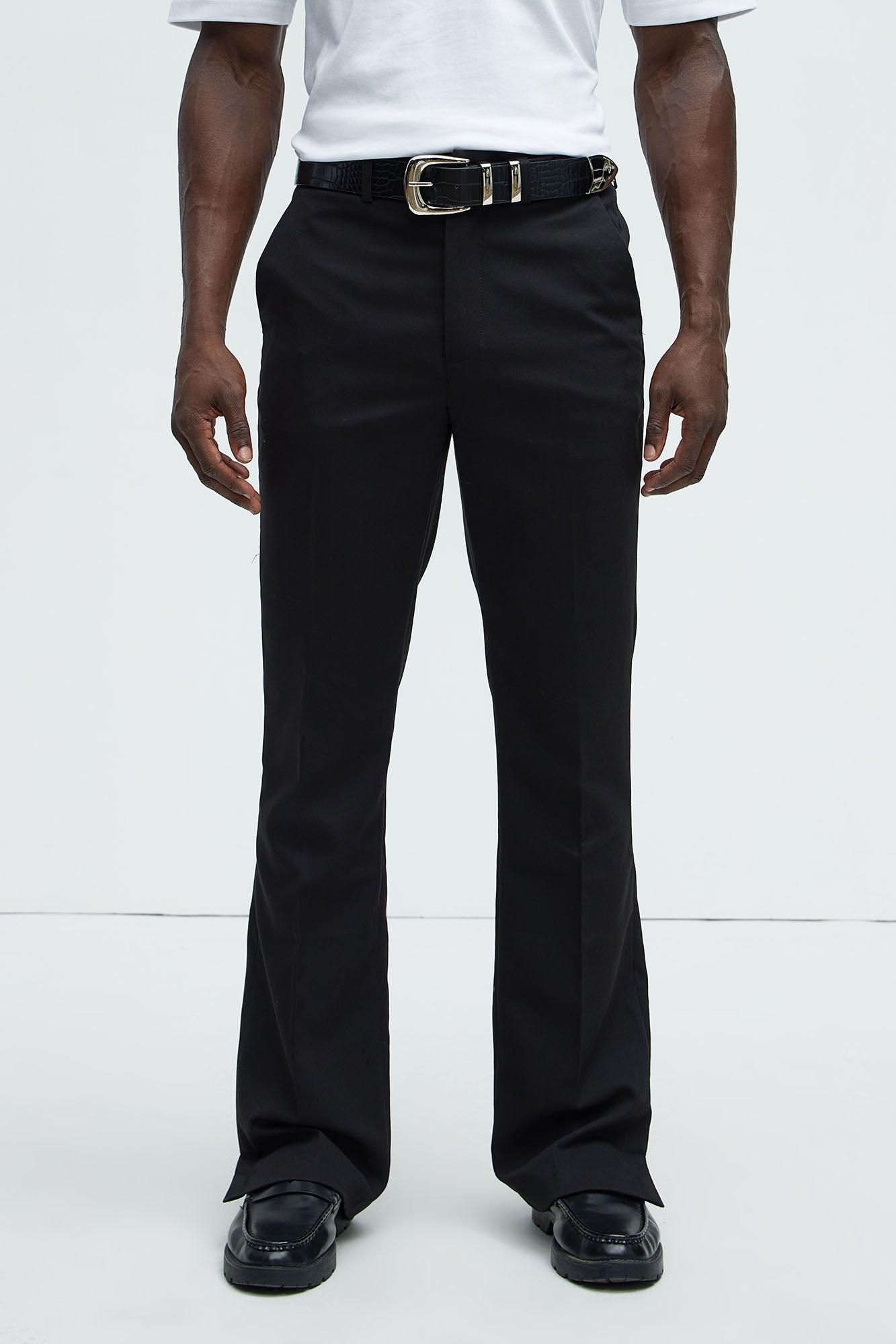 Modern Gabardine Flare Slit Trouser - Black Product Image