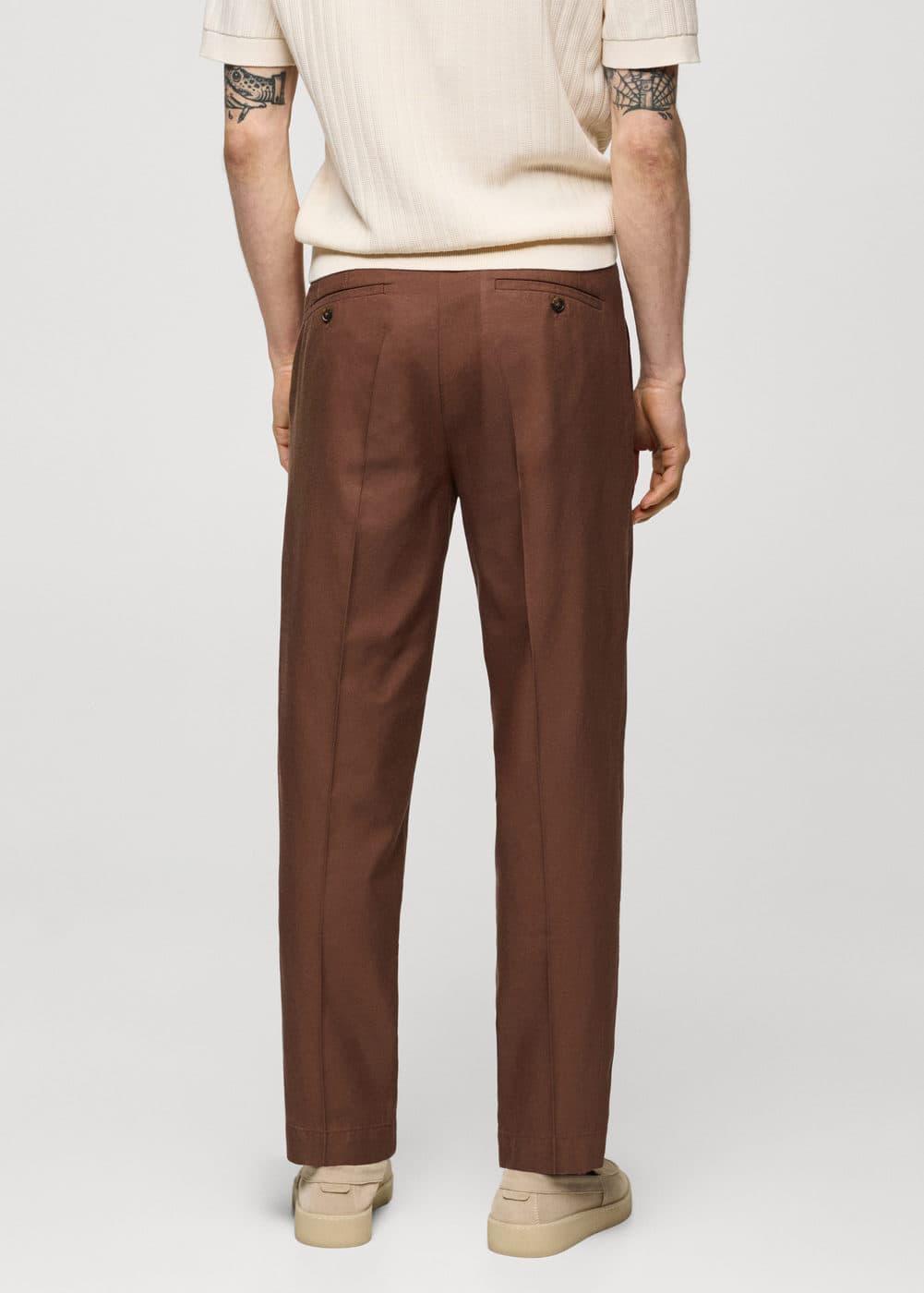 Mango Mens Cotton Lyocell Pleated Pants Product Image