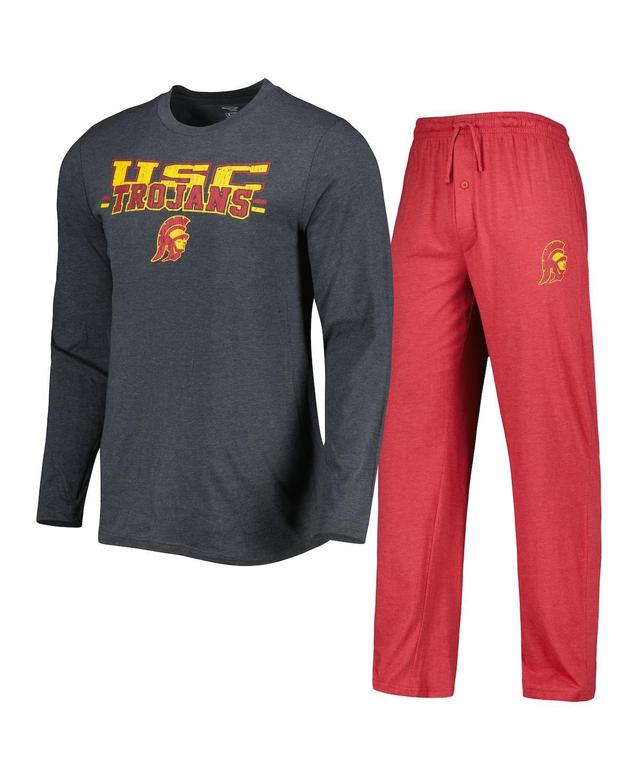 Mens Concepts Sport Cardinal/Charcoal USC Trojans Meter Long Sleeve T-Shirt & Pants Sleep Set Red Product Image