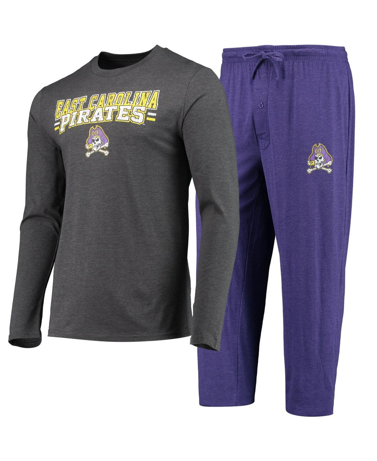 Mens Concepts Sport Purple/Heathered Charcoal ECU Pirates Meter Long Sleeve T-Shirt & Pants Sleep Set ECU Purple Product Image