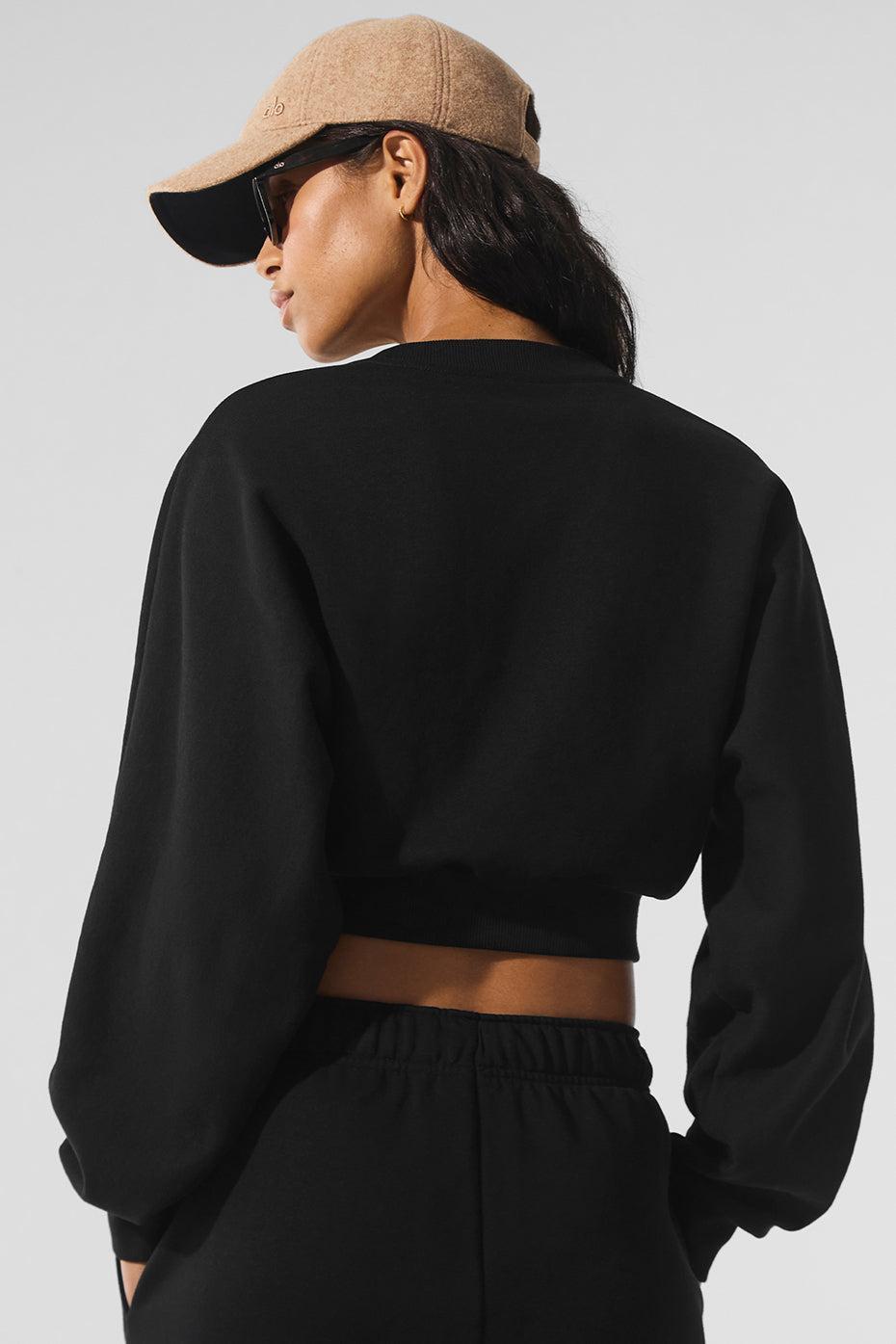 Cropped Accolade Crewneck - Black Female Product Image