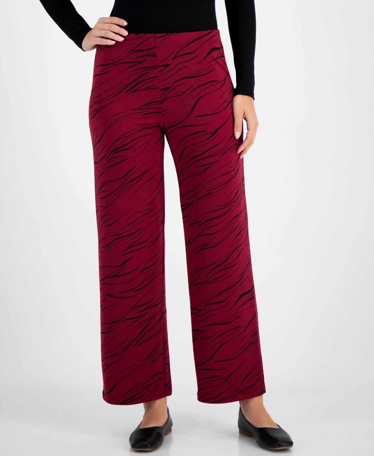 Jm Collection Womens Printed Wide-Leg Pull-On Knit Pants, Created for Macys Product Image