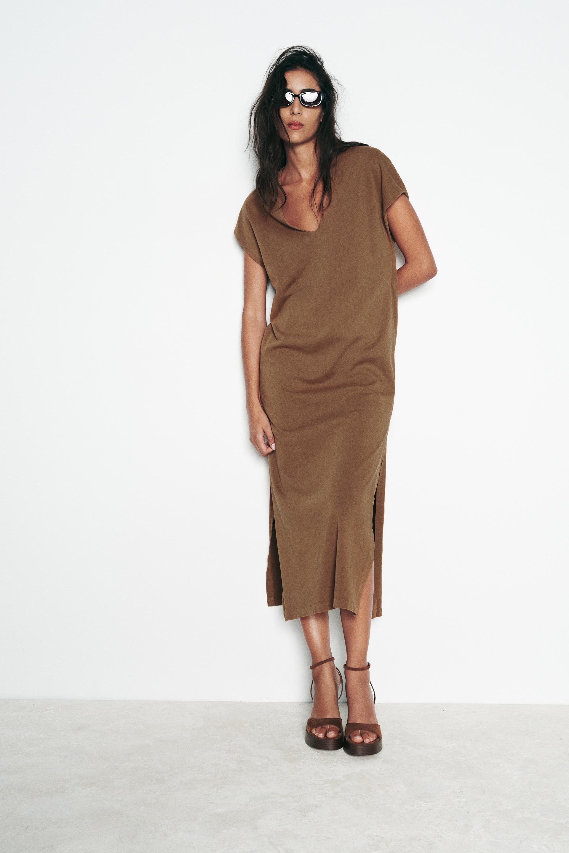 WASHED EFFECT MIDI DRESS Product Image