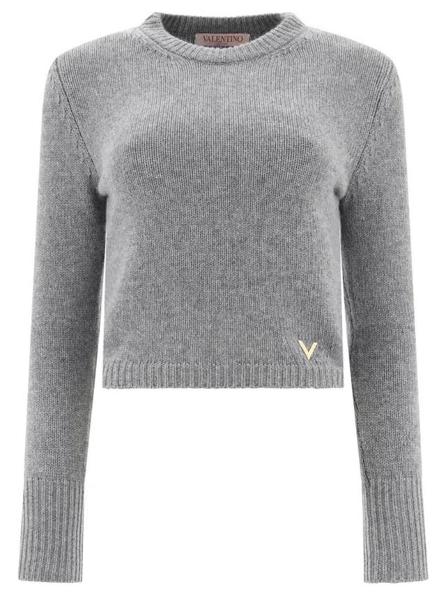 VALENTINO V Gold Sweater In Grey Product Image