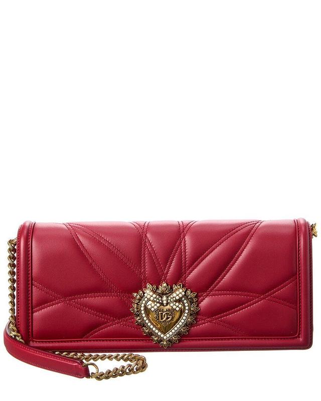 Quilted Nappa Leather Devotion Baguette Bag In Red Product Image