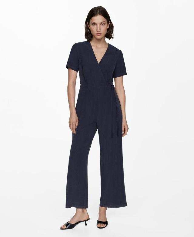 Mango Womens Bow Wrap Jumpsuit Product Image