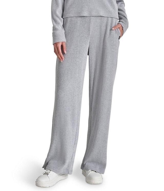 DKNY Sport by Donna Karan Brushed Rib Knit Relaxed Straight Leg Pants Product Image