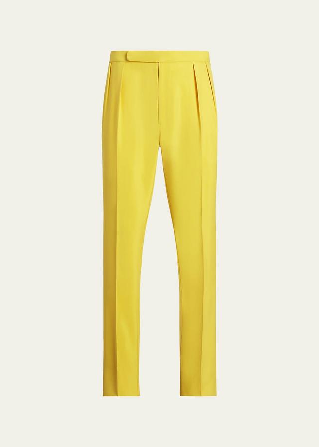 Mens Gregory Silk Pleated Trousers Product Image