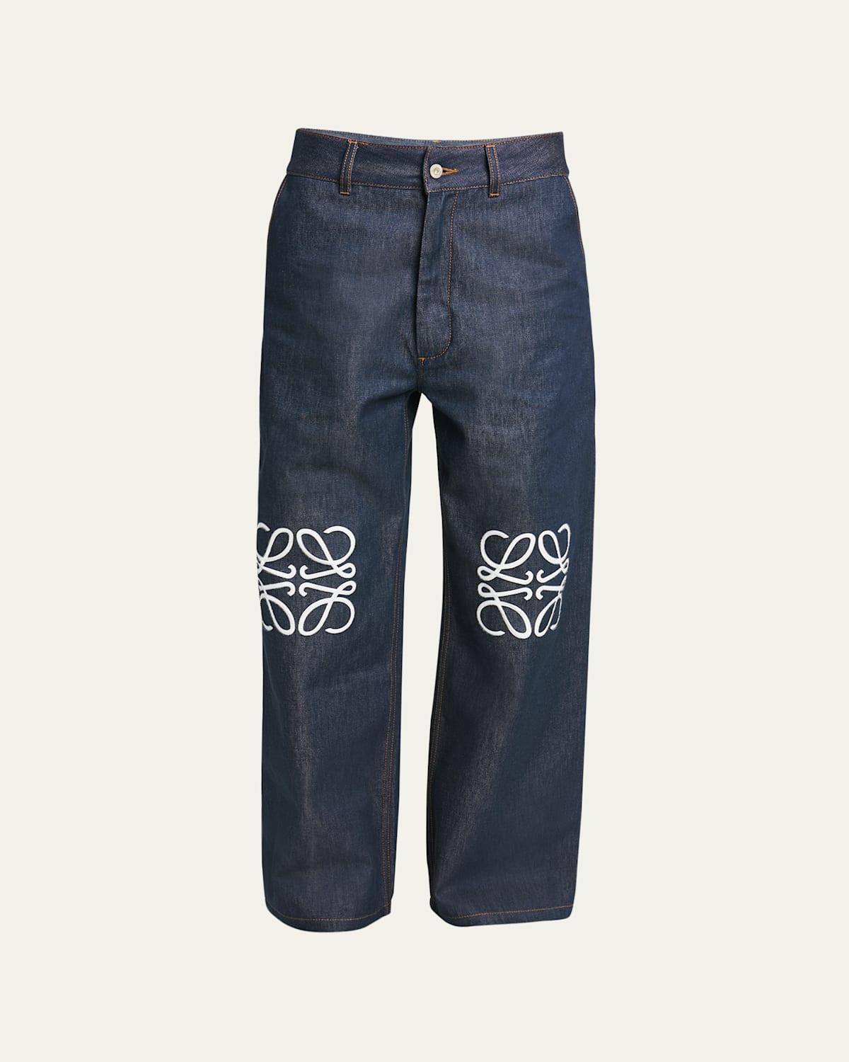 Womens Anagram Mid-Rise Baggy Jeans Product Image