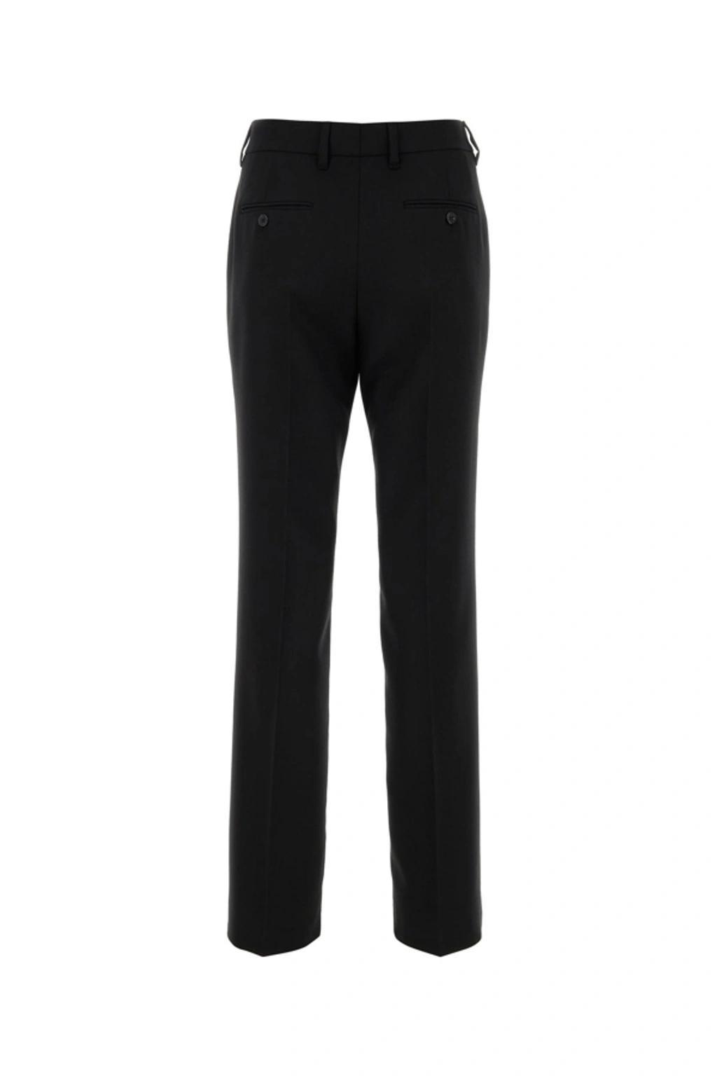 Pintuck Mohair Wide-leg Trousers In Black Product Image