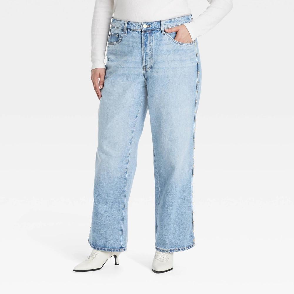 Womens Mid-Rise Studded 90s Baggy Jeans - Universal Thread Product Image