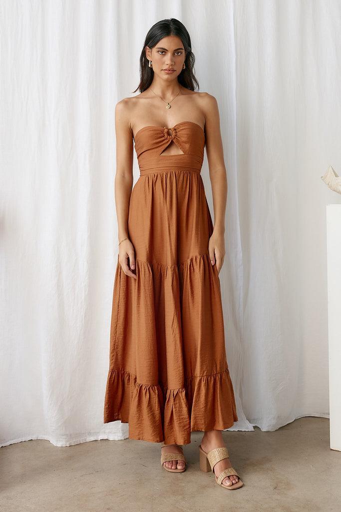 Let's Fly Away Maxi Dress Tan Product Image