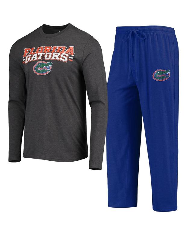 Mens Concepts Sport Royal/Heathered Charcoal Florida Gators Meter Long Sleeve T-Shirt & Pants Sleep Set Blue Product Image