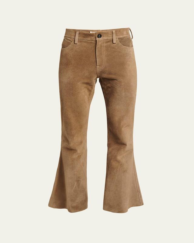 Mens Suede 5-Pocket Flare Pants Product Image