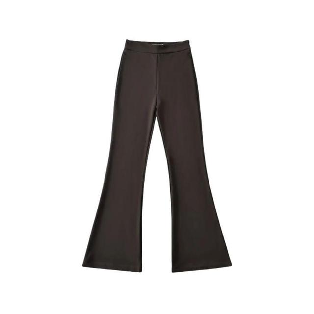 High Rise Plain Flared Pants Product Image