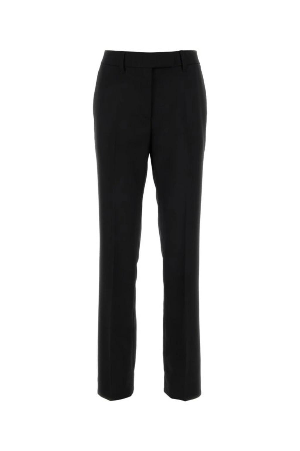 Pintuck Mohair Wide-leg Trousers In Black Product Image