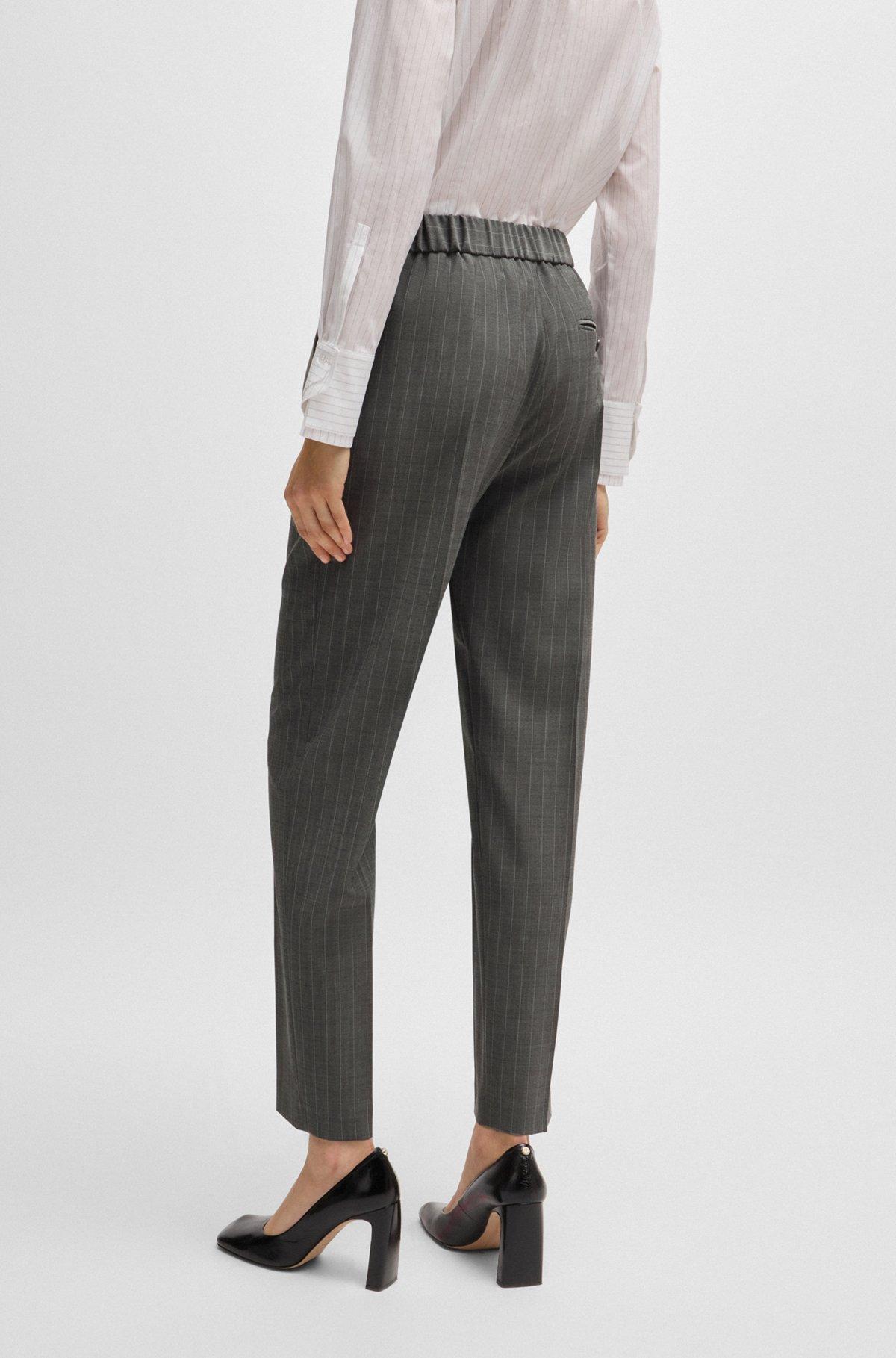 Regular-fit trousers in striped wool Product Image