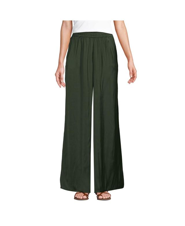 Womens Lands End Wide Leg Palazzo Pants Fresh Green Product Image