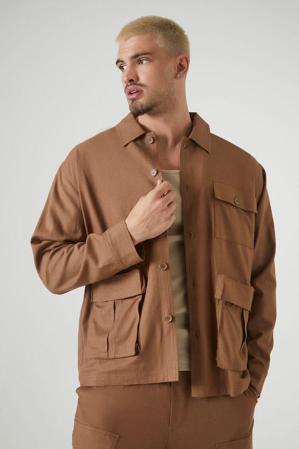 Long-Sleeve Cargo Shacket | Forever 21 Product Image