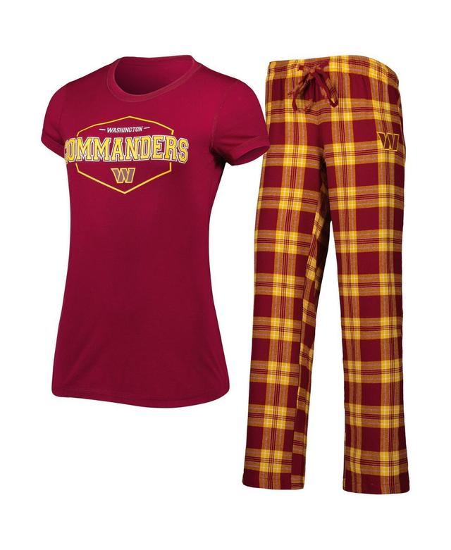 Womens Concepts Sport Burgundy Washington Commanders Badge T-shirt and Pants Sleep Set - Burgundy Product Image