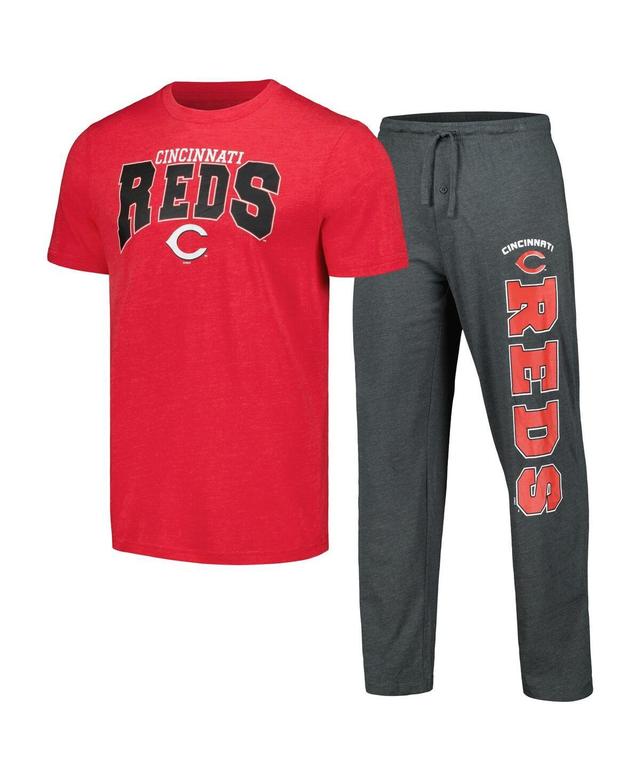 Mens Concepts Sport Charcoal/Red Cincinnati Reds Meter T-Shirt & Pants Sleep Set Product Image