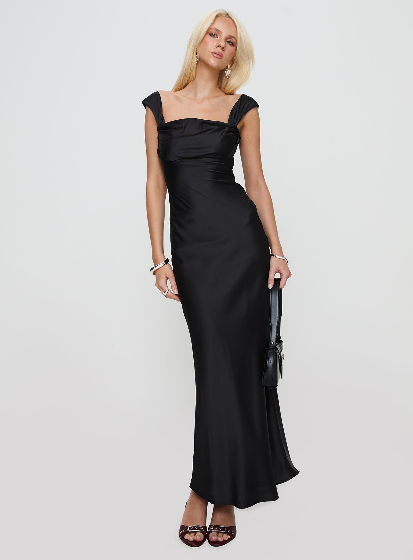 Azura Off The Shoulder Maxi Dress Black Product Image