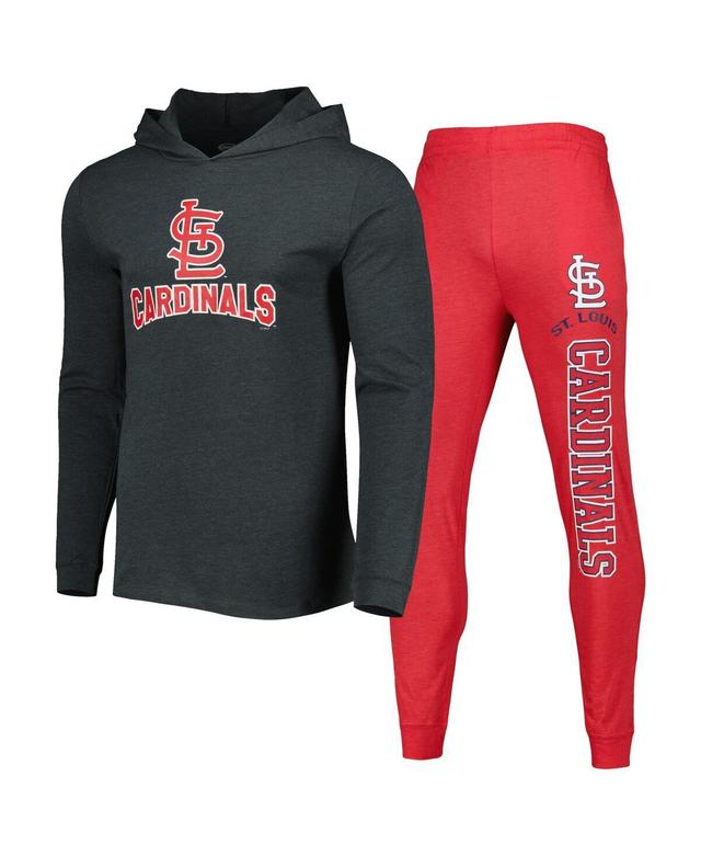 Mens Concepts Sport Heather Red St. Louis Cardinals Meter Pullover Hoodie and Joggers Set - Heather Red Product Image