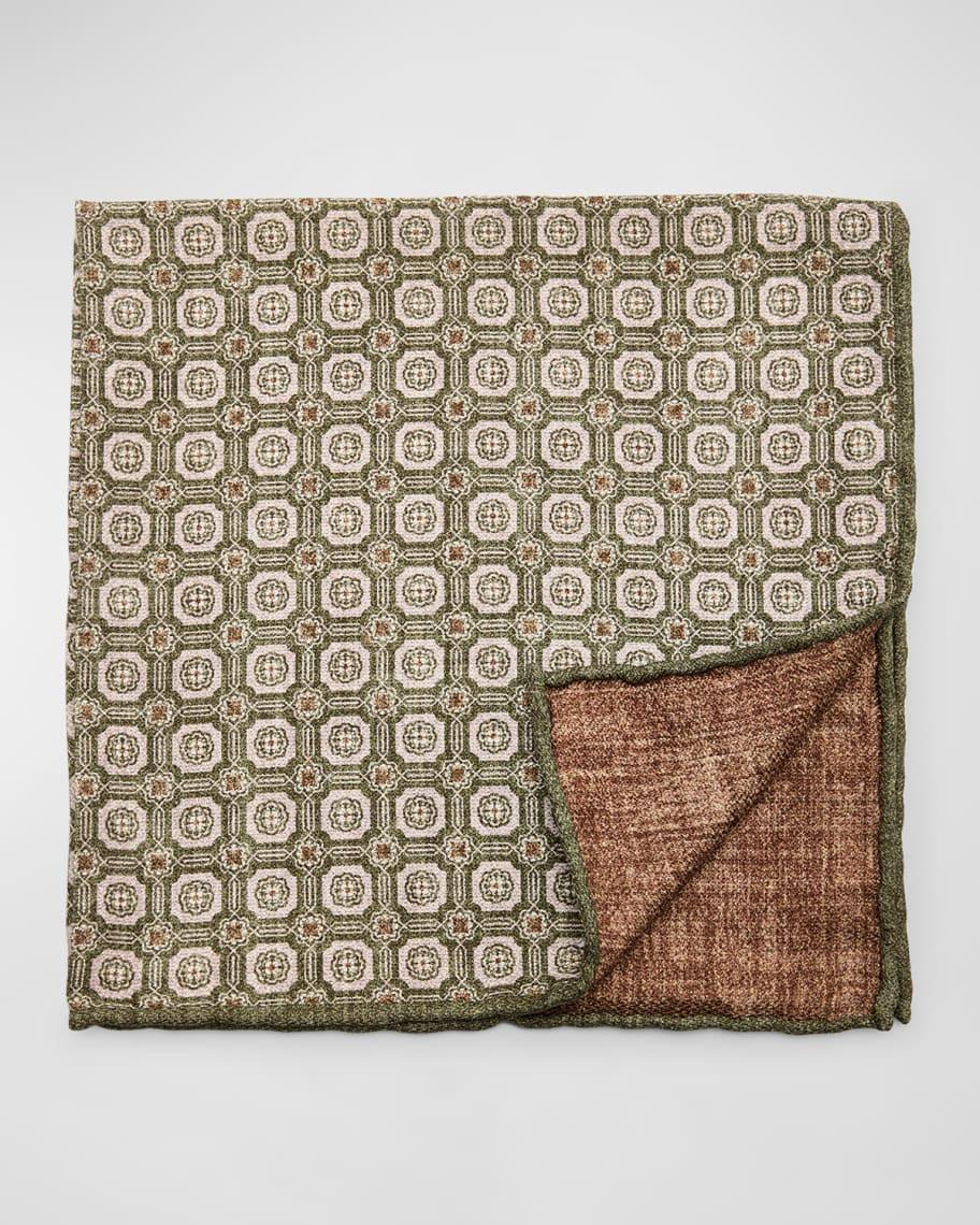 Mens Silk Geometric Pocket Square Product Image